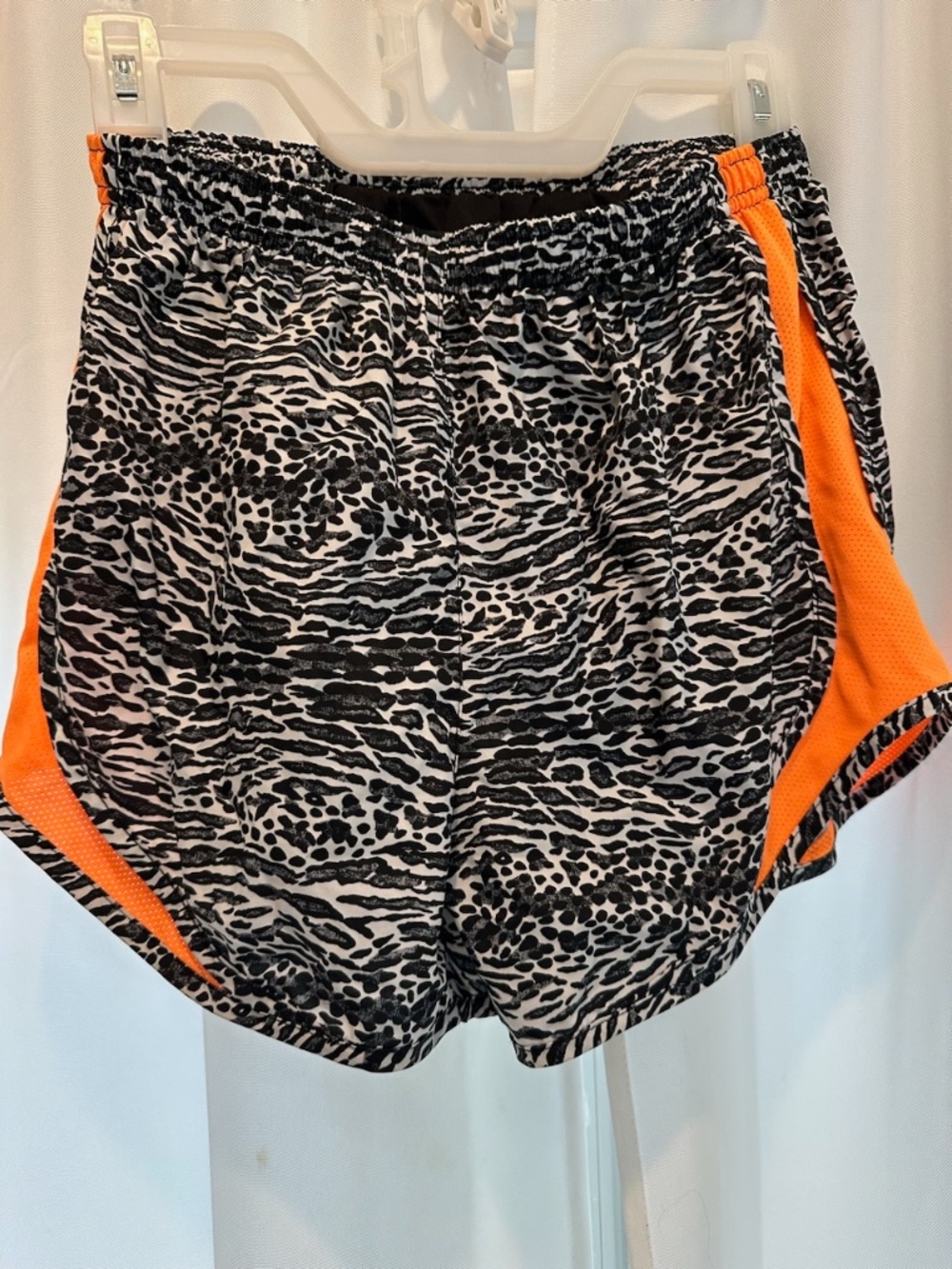 Nike Tempo Dri-FIT Running Shorts Black White Animal Print Orange Size Small